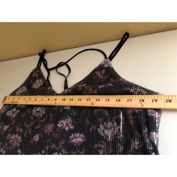 Xhilaration  Sequin Floral Rose Sleeveless Y Back Swing Mini Dress NWT - Picture 6 of 10